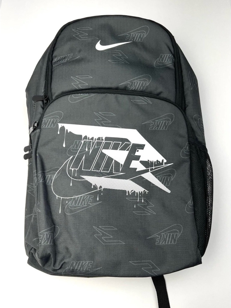 Nike 3 Brand Graphic Print Backpack Laptop Sleeves Organizer Black 9at054693